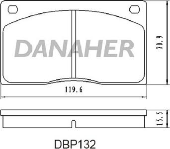 Danaher DBP132 - Тормозные колодки, дисковые, комплект autospares.lv