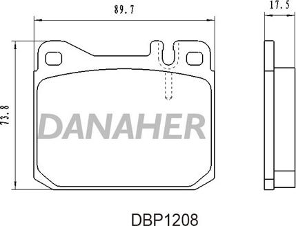 Danaher DBP1208 - Тормозные колодки, дисковые, комплект autospares.lv