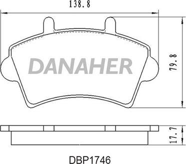 Danaher DBP1746 - Тормозные колодки, дисковые, комплект autospares.lv