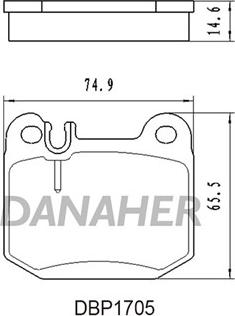 Danaher DBP1705 - Тормозные колодки, дисковые, комплект autospares.lv