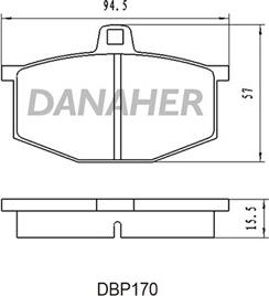 Danaher DBP170 - Тормозные колодки, дисковые, комплект autospares.lv