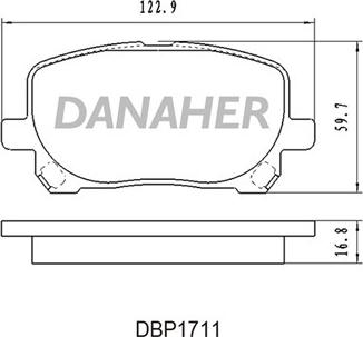 Danaher DBP1711 - Тормозные колодки, дисковые, комплект autospares.lv