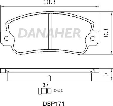 Danaher DBP171 - Тормозные колодки, дисковые, комплект autospares.lv