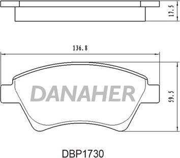 Danaher DBP1730 - Тормозные колодки, дисковые, комплект autospares.lv