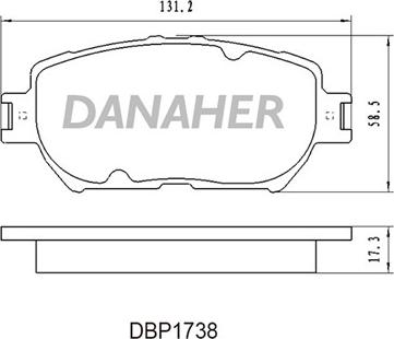 Danaher DBP1738 - Тормозные колодки, дисковые, комплект autospares.lv