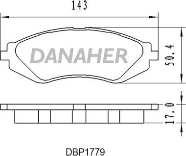 Danaher DBP1779 - Тормозные колодки, дисковые, комплект autospares.lv