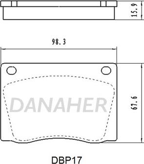 Danaher DBP17 - Тормозные колодки, дисковые, комплект autospares.lv