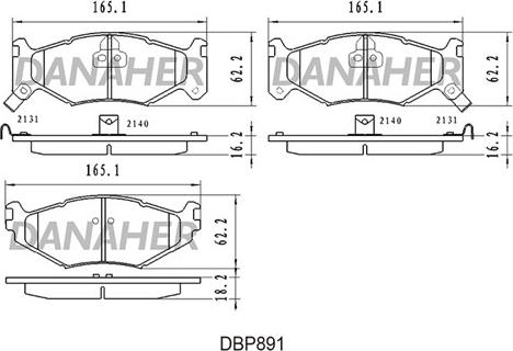 Danaher DBP891 - Тормозные колодки, дисковые, комплект autospares.lv