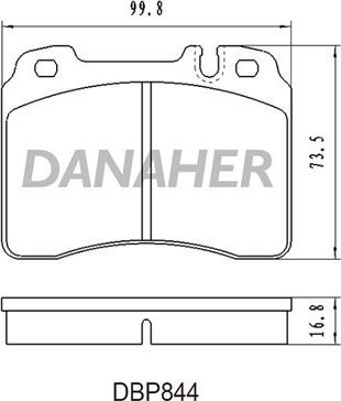 Danaher DBP844 - Тормозные колодки, дисковые, комплект autospares.lv