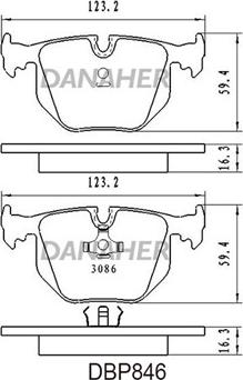 Danaher DBP846 - Тормозные колодки, дисковые, комплект autospares.lv