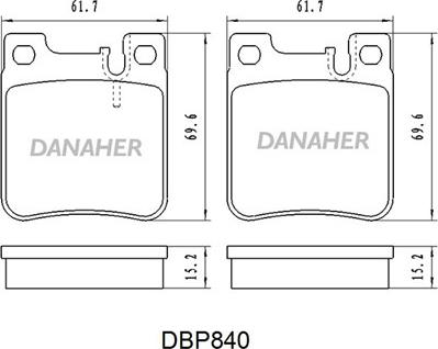 Danaher DBP841 - Тормозные колодки, дисковые, комплект autospares.lv