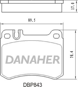 Danaher DBP843 - Тормозные колодки, дисковые, комплект autospares.lv