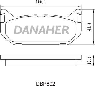 Danaher DBP802 - Тормозные колодки, дисковые, комплект autospares.lv