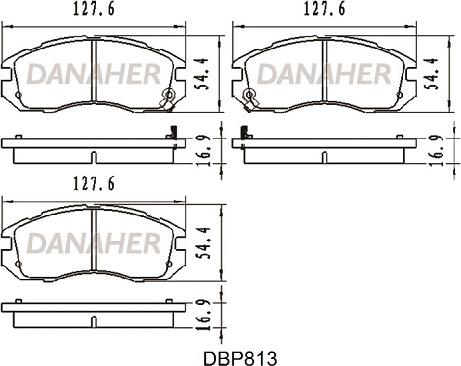 Danaher DBP813 - Тормозные колодки, дисковые, комплект autospares.lv