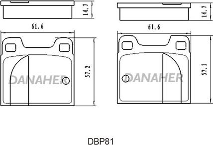 Danaher DBP81 - Тормозные колодки, дисковые, комплект autospares.lv