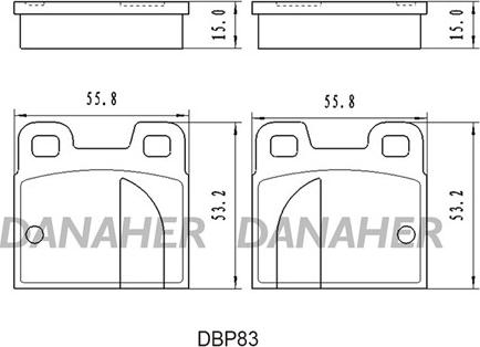 Danaher DBP83 - Тормозные колодки, дисковые, комплект autospares.lv