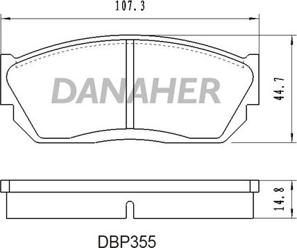 Danaher DBP355 - Тормозные колодки, дисковые, комплект autospares.lv