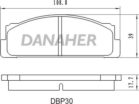 Danaher DBP30 - Тормозные колодки, дисковые, комплект autospares.lv