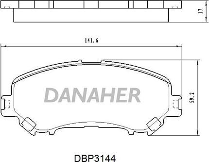 Danaher DBP3144 - Тормозные колодки, дисковые, комплект autospares.lv