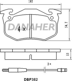 Danaher DBP382 - Тормозные колодки, дисковые, комплект autospares.lv
