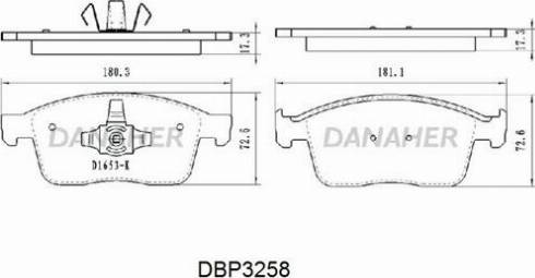 Danaher DBP3258 - Тормозные колодки, дисковые, комплект autospares.lv