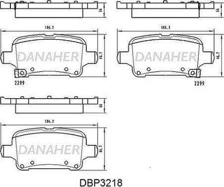 Danaher DBP3218 - Тормозные колодки, дисковые, комплект autospares.lv