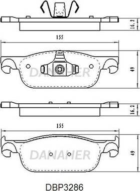 Danaher DBP3286 - Тормозные колодки, дисковые, комплект autospares.lv