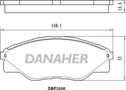 Danaher DBP2496 - Тормозные колодки, дисковые, комплект autospares.lv