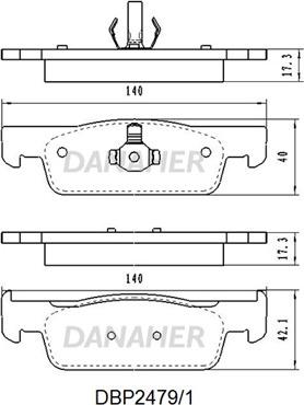 Danaher DBP2479/1 - Тормозные колодки, дисковые, комплект autospares.lv