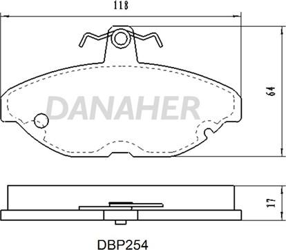 Danaher DBP254 - Тормозные колодки, дисковые, комплект autospares.lv