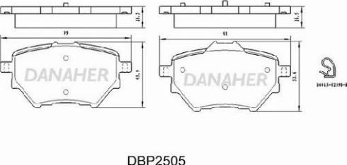 Danaher DBP2505 - Тормозные колодки, дисковые, комплект autospares.lv