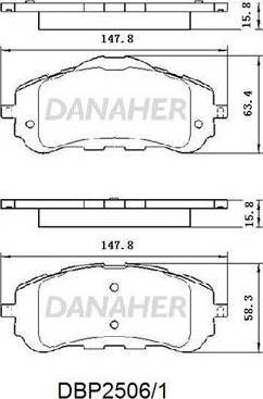 Danaher DBP2506/1 - Тормозные колодки, дисковые, комплект autospares.lv