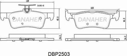 Danaher DBP2503 - Тормозные колодки, дисковые, комплект autospares.lv