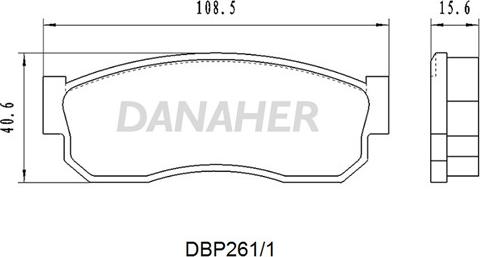 Danaher DBP261/1 - Тормозные колодки, дисковые, комплект autospares.lv