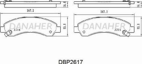 Danaher DBP2617 - Тормозные колодки, дисковые, комплект autospares.lv