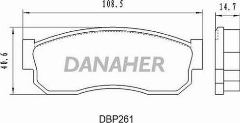 Danaher DBP261 - Тормозные колодки, дисковые, комплект autospares.lv