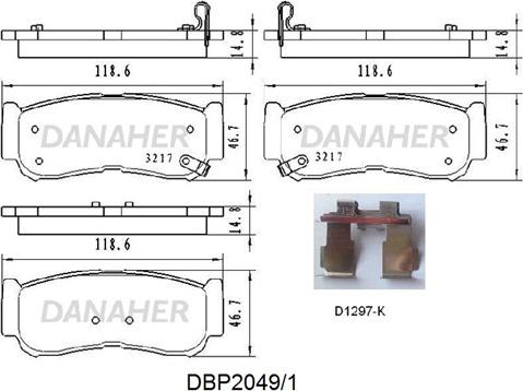 Danaher DBP2049/1 - Тормозные колодки, дисковые, комплект autospares.lv