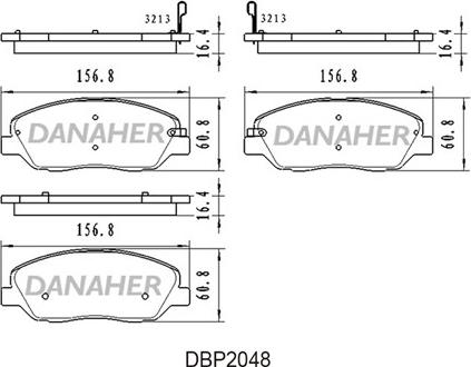 Danaher DBP2048 - Тормозные колодки, дисковые, комплект autospares.lv