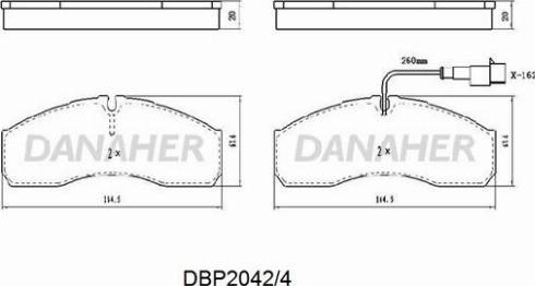 Danaher DBP2042/4 - Тормозные колодки, дисковые, комплект autospares.lv