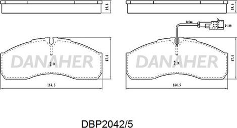 Danaher DBP2042/5 - Тормозные колодки, дисковые, комплект autospares.lv