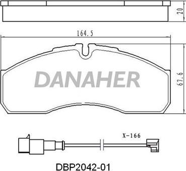 Danaher DBP2042-01 - Тормозные колодки, дисковые, комплект autospares.lv