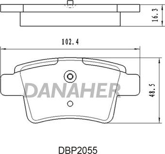 Danaher DBP2055 - Тормозные колодки, дисковые, комплект autospares.lv