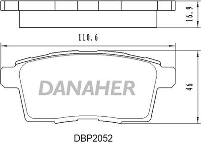 Danaher DBP2052 - Тормозные колодки, дисковые, комплект autospares.lv