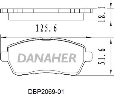 Danaher DBP2069-01 - Тормозные колодки, дисковые, комплект autospares.lv