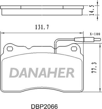 Danaher DBP2066 - Тормозные колодки, дисковые, комплект autospares.lv