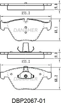 Danaher DBP2067-01 - Тормозные колодки, дисковые, комплект autospares.lv