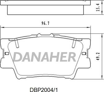 Danaher DBP2004/1 - Тормозные колодки, дисковые, комплект autospares.lv