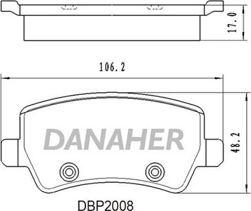 Danaher DBP2008 - Тормозные колодки, дисковые, комплект autospares.lv