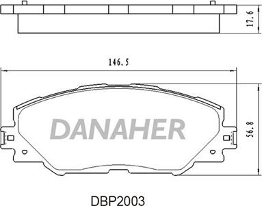 Danaher DBP2003 - Тормозные колодки, дисковые, комплект autospares.lv