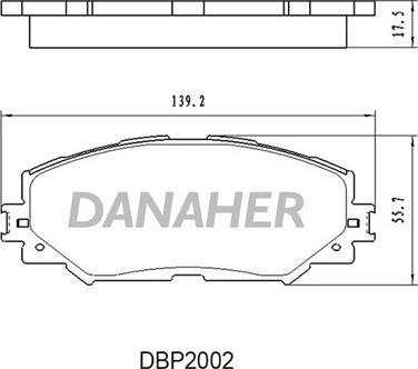 Danaher DBP2002 - Тормозные колодки, дисковые, комплект autospares.lv